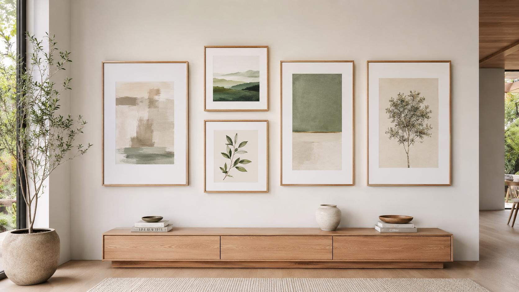 Warm Neutral Gallery Wall Botanical Prints